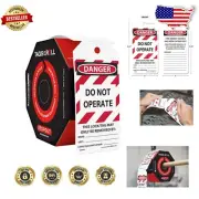 Innovative Octagon Dispenser with 100 OSHA Compliant Lockout Tags - 6.25"x3"