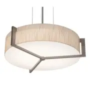 AFX Lighting Apex 3 Light 15" Pendant, Nickel/ Grey/Jute - APP1524MBWG-JT