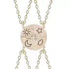 4 Pieces New Round Sun Star Moon Pendant Necklace Fashion Best Friend Forever WN