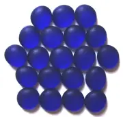 20 x Frosted Midnight Blue Art Craft Mosaic Lead Light Pebbles Glass Stones
