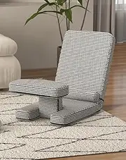 VLIVE Convertible Sleeper Sofa Chair - Adjustable Single Couch with Table & Pillow, Multifunctional Folding Chair Bed for Living Rooms, Bedroom, Small Apartment and Studios, Houndstooth