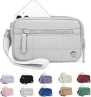 [Generic] The Iris' Wallet 2nd Gen, The Iris' Wallet, Wristlet Wallets Waterproof Nylon Quilted Wallet with 3 Zipper Purse for Travel Credit Card Holder (Gray)