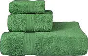 Towels for Bathroom - Ultra Soft Luxury Bath Towels Set of 3, 1 Oversized Bath Towel 1 Hand Towel 1 Washcloth, 100% Cotton Towels, Highly Absorbent, Quick Drying Larger Size Bath Towel Sheets - Green