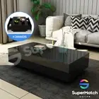 Modern High Gloss Coffee Table Living Room Wooden Storage Table 4 Drawers Black
