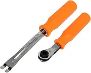 2Pcs Automatic Slack Adjuster Tool: with Fork End Release Tool and Double Square Ratcheting Wrench for Trucks and Trailers