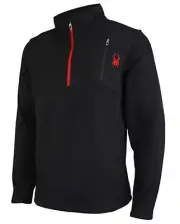 A1 SPYDER Men's Black Half zip Fleece Outbound pockets Pullover Jacket M XL