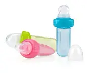 Nuby EZ Squee-Z Silicone Self Feeding Baby Food Dispenser (Varied, 2 Count (Pack