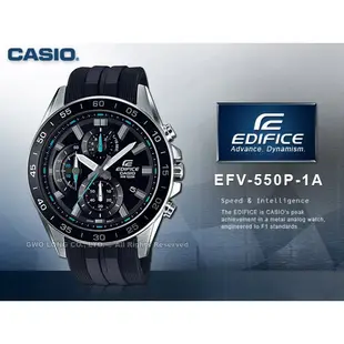 國隆手錶專賣店 CASIO 卡西歐   EDIFICE EFV-550P-1A 三眼賽車男錶  EFV-550P