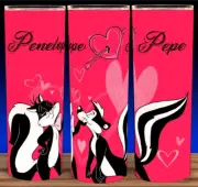 Pepe & Penelope Romantic Heart Le Pew Pink Cartoon Cup Mug Tumbler 20oz