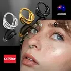 Steel Hinged Nose Septum Ring Seamless Hoop Earrings Cartilage Piercing Jewelry