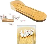 Set Wooden Mini Bowling Game Set Interactive Tabletop Bowling for Adults Desktop Game for Home Educational Playset for Hand Eye Coordination