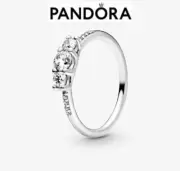 New Genuine Authentic Pandora Silver Clear Three-Stone Ring 196242CZ-52 UK M