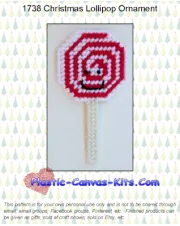 Lollipop Christmas Ornament- Plastic Canvas Pattern or Kit