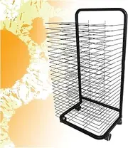 Art Drying Rack,Single-Sided Mobile Art Drying Rack,Metal Art Storage Rack,Suitable for Engineering Drawings Paintings(25 Shelves)