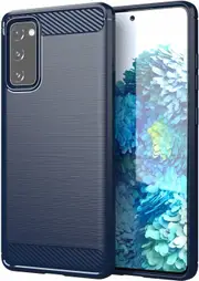 For Samsung Galaxy S20 5G Case Brushed Carbon Fiber Texture Style Ultra-Thin TPU Soft Rubber Anti-Drop Protective Cover-Navy Blue