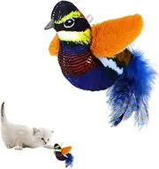Chirping Bird Cat Toy - Plush Electronic Chirping Bird, Flapping Squeaky Cat Toys for Cats to Play Alone or with You