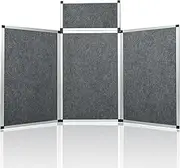 Nisorpa Gray Trade Show 3+1 Panel Presentation Board Large Folding Desktop Display Board 70.8“ x 35.4”4 Panels Single Sided Tabletop Display