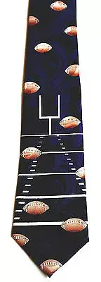 Touchdown Men's Neck Tie Football Field Team Sports Coach Gift Blue Necktie