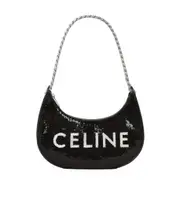 Sequined medium size shoulder bag One size Black/White