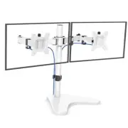 32 inches Dual Monitor Stand up to 17.6lbs, High-Grade Aluminum Free-Standing