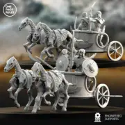 Tomb Pharaohs - 3 Chariots - Spears Bows - 3D Printed Minis - Wargame Role Play
