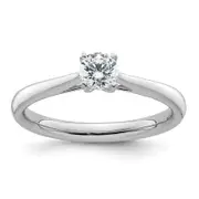 True Origin 14k White Gold 1/3 Ct. Lab Grown Diamond VS/SI+ G+ Round Solitaire Engagement Ring
