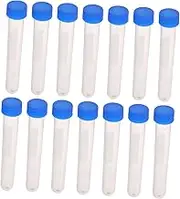 KALLORY 20Pcs Transparent Storage Bottles for Sewing Needles Durable Containers with Caps for Beads Jewelry and Parts Organization