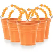 5PCS Candy Color Beaded Handle Micro Landscape Miniature Buckets