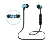 Bluetooth Headset 5.0 Magnetic Sport Wireless Bluetooth In-Ear Bluetooth Headphones HiFi Stereo Deep Bass Headsets-Blue
