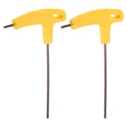 2pcs T-Handle Hex Key Wrench 2.5mm S2 Steel T-Key Inner Hexagon Spanner, Yellow