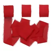 1" x 7Yd Chiffon Silk Ribbon, 3 Rolls Handmade Fringe Fabric, Bright Red