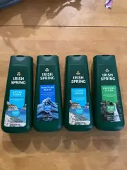 4 Irish Spring Body Wash (Active Scrub, Original Clean & Moisture Blast) 20oz
