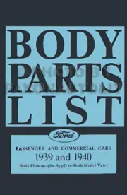 1939 1940 Ford Body Parts Book 39 40 Car 40 Truck Part Numbers
