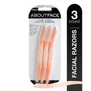 About Face Fuzz-Free Facial Razors for Shaving & Exfoliating - Includes 3 Bea...