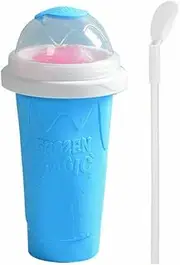 Costcom Slushie Maker Cup Quick Freeze Magic Squeeze Cup Milkshake Cup Double Layer Squeeze Slushy Maker Ice Cream Maker (Blue)