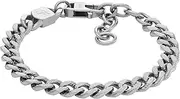 Fossil Men's Plated Stainless Steel Engravable Personalized Gift ID, Chain or Cuff Bracelet for Men