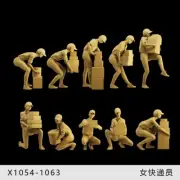 Resin 1/35 1/43 1/64 Female Courier Girl Figure Painted Miniature Toys Upaint