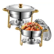 Chafing Dish Buffet Set, Stainless Steel Round Chafers for Catering, 2 Pack