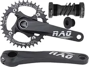 Road Bike Crankset, 170mm Hollow Integrated Bicycles Crankset, Aluminum Alloy Narrow Wide Chainring, Bottom Bracket Sprocket for Cyclist
