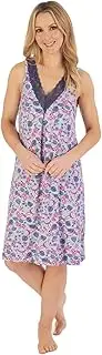 [Slenderella] Gaspe Supersoft Modern Floral 38" Sleeveless Nightie Nightdress