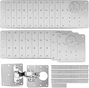 22Pcs Cabinet Hinge Repair Plate kit with Screw Stainless Steel Hinge Fixing Plate Sturdy Cupboard Door Hinge Repair Bracket Kit for Kitchen Cabinets Door Shelves Furniture Drawers