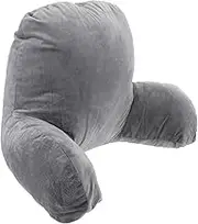 ULTECHNOVO Reading Pillow for Bed Adult, Back Support Pillow with Arms, Back Rest Pillow for Sitting in Bed, Floor Pillow with Pockets and Removable Washable Cover