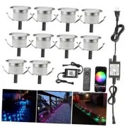 LED Deck Lights Kit, 10pcs Φ1.22 WiFi Wireless Smart Phone Control Low Voltage