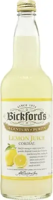 Bickford'S Lemon Juice Cordial, 12 X 750 Ml, Lemon