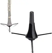 Leeofty Foldable Clarinet Oboe Stand Straight Saxophone Tripod Holder for Wind Instrument Black