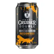 Vodka Cruiser Double Passionfruit, Low Sugar, Refreshing Flavoured Pre-Mixed Vodka Drink, 6.8% ABV, 375mL (Case of 24 Cans)