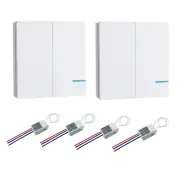 2-way Wireless Light Switch Receivers Remote Control Ceiling Lamp LED IP66 2Pack