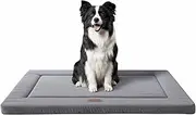 WESTERN HOME Dog Bed for Crate, High Resilience Foam Dog Crate Mat Kennel Pad with Soft Wavy Plush Comfortable Anti-Slip Washable Bed for Large Medium Small Dogs & Cats, Grey, 30 x 18 inch