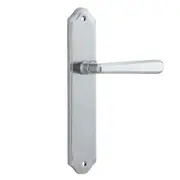Iver Copenhagen Door Lever Handle on Shouldered Backplate Brushed Chrome