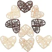 MINAOLULUS Rustic Heart Decorations 9pcs Rattan Balls for Celebrations Parties Educational Props